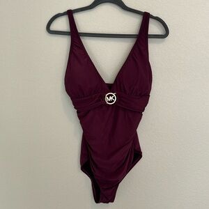 Michael Kors Maroon One Piece Swimsuit